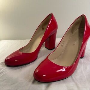 Via Spiga Leather Glossy Red Heels size 7.5